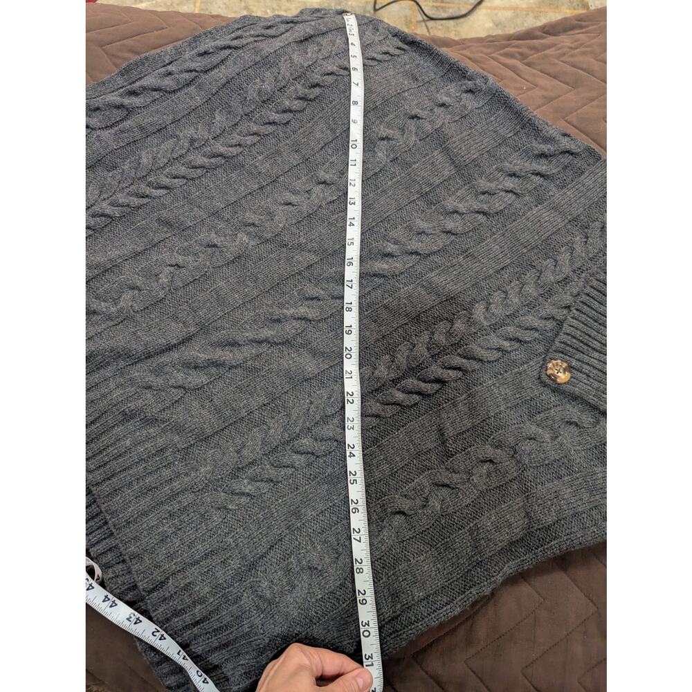 Women's grey Pancho style sweater w/button collar by Anna & Ava one size NWT - Picture 7 of 7